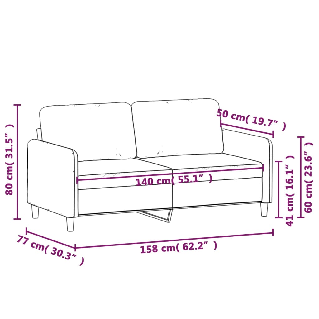 Tweezitsbank 140 cm fluweel geel Banken | Creëer jouw Trendy Thuis | Gratis bezorgd & Retour | Trendy.nl