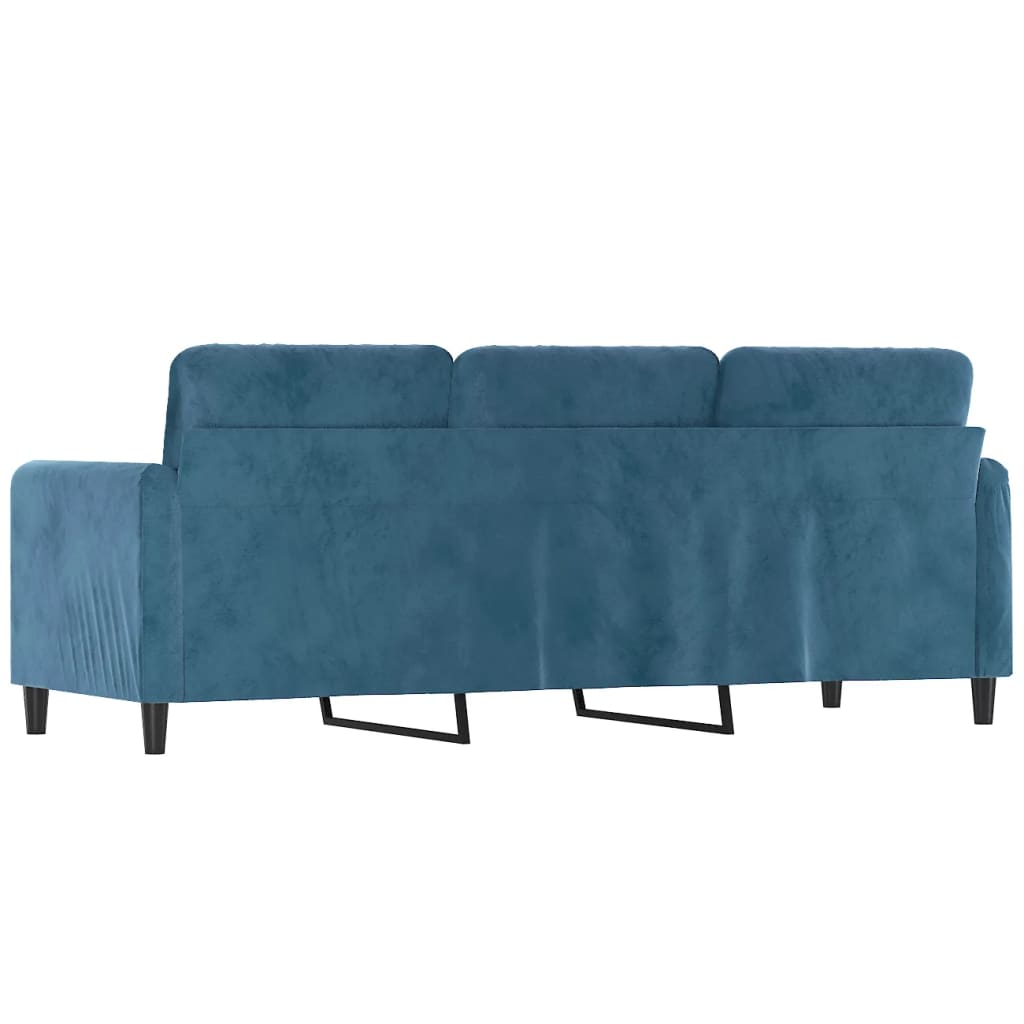 Driezitsbank 180 cm fluweel blauw