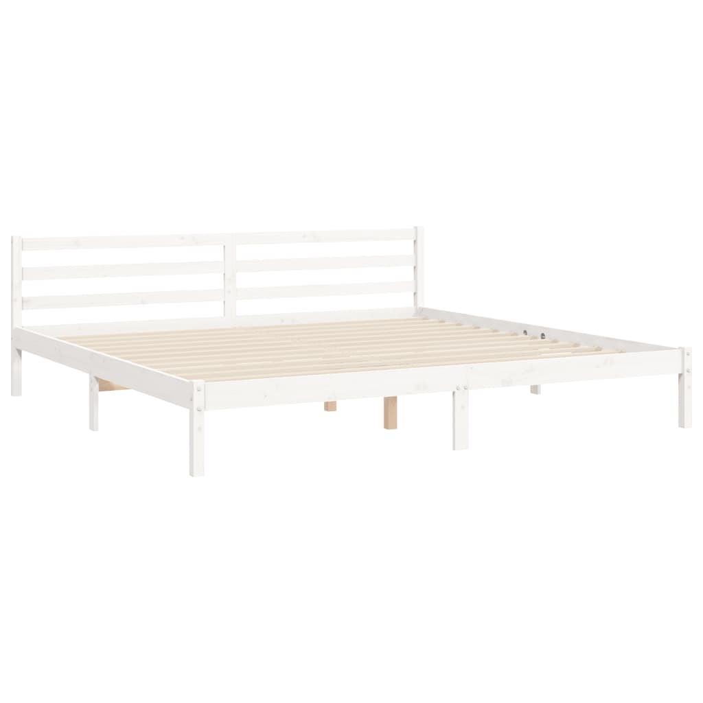 Bedframe met hoofdbord massief hout wit Bedden & bedframes | Creëer jouw Trendy Thuis | Gratis bezorgd & Retour | Trendy.nl