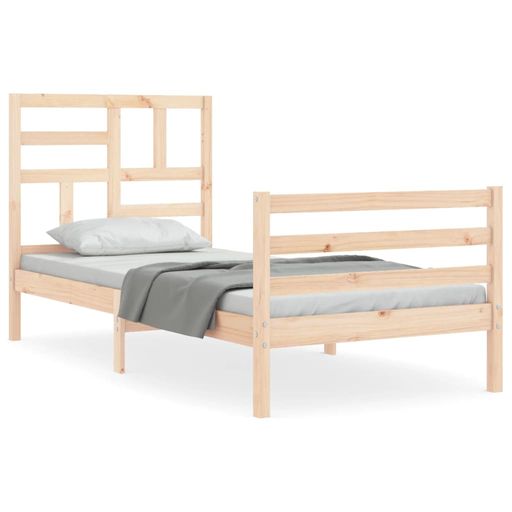 Bedframe met hoofdbord massief hout Bedden & bedframes | Creëer jouw Trendy Thuis | Gratis bezorgd & Retour | Trendy.nl