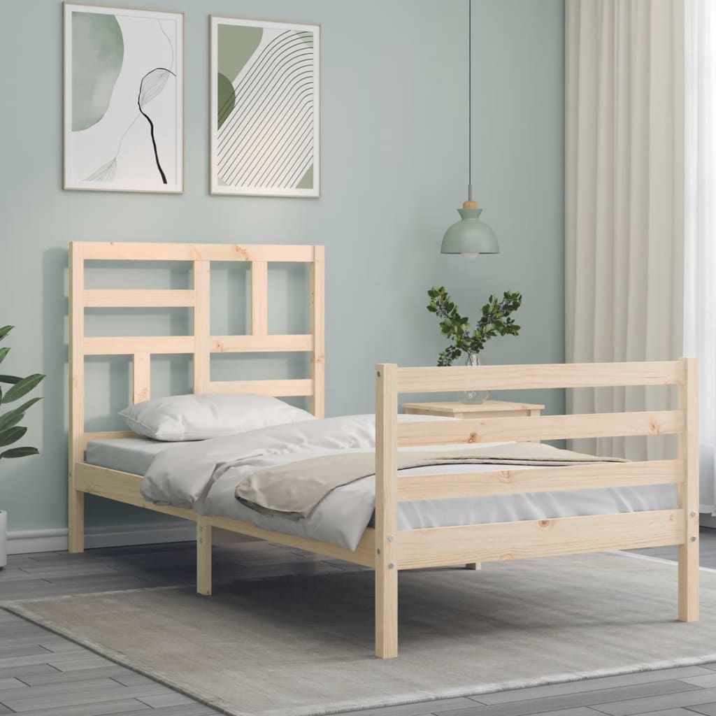 Bedframe met hoofdbord massief hout Bedden & bedframes | Creëer jouw Trendy Thuis | Gratis bezorgd & Retour | Trendy.nl