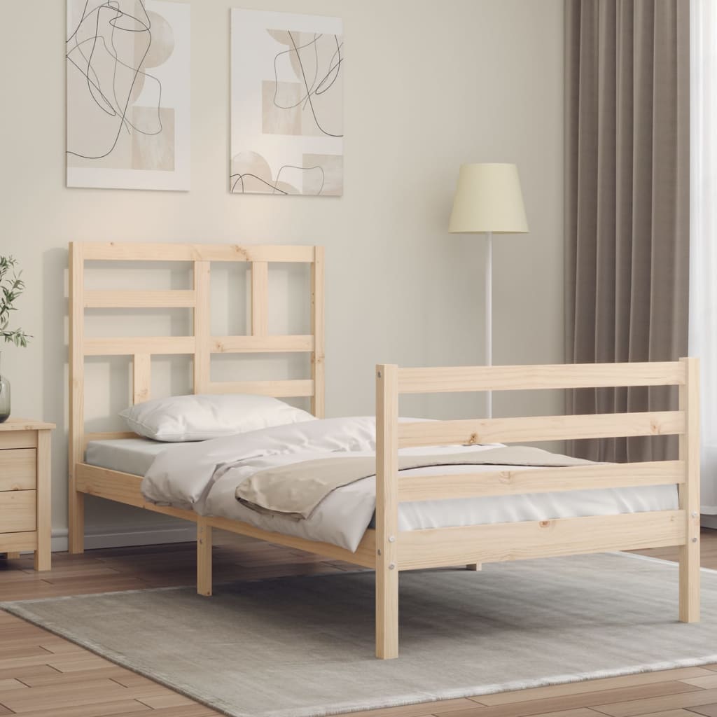 Bedframe met hoofdbord massief hout Bedden & bedframes | Creëer jouw Trendy Thuis | Gratis bezorgd & Retour | Trendy.nl