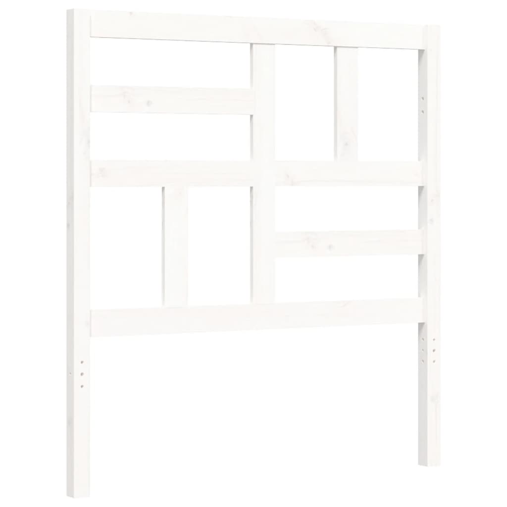 Bedframe met hoofdbord massief hout wit 90x200 cm Bedden & bedframes | Creëer jouw Trendy Thuis | Gratis bezorgd & Retour | Trendy.nl