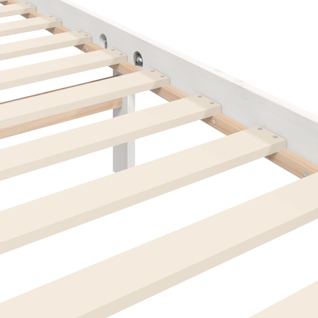 Bedframe met hoofdbord massief hout wit 90x200 cm Bedden & bedframes | Creëer jouw Trendy Thuis | Gratis bezorgd & Retour | Trendy.nl