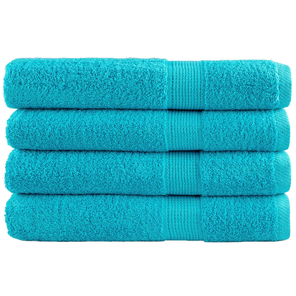 Handdoeken 4 st 600 g/m² 100x200 cm 100% katoen turquoise Handdoeken | Creëer jouw Trendy Thuis | Gratis bezorgd & Retour | Trendy.nl