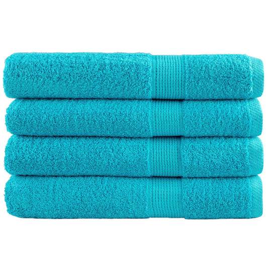 Handdoeken 4 st 600 g/m² 100x200 cm 100% katoen turquoise Handdoeken | Creëer jouw Trendy Thuis | Gratis bezorgd & Retour | Trendy.nl