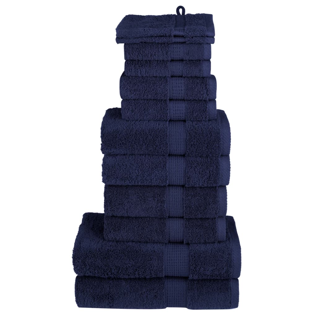 12-delige Handdoekenset 600 g/m² 100% katoen marineblauw Handdoeken | Creëer jouw Trendy Thuis | Gratis bezorgd & Retour | Trendy.nl