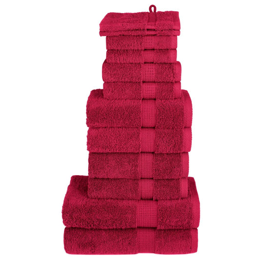 12-delige Handdoekenset 600 g/m² 100% katoen rood Handdoeken | Creëer jouw Trendy Thuis | Gratis bezorgd & Retour | Trendy.nl