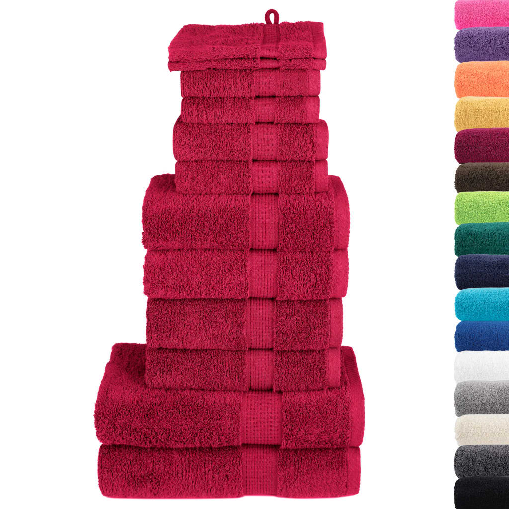 12-delige Handdoekenset 600 g/m² 100% katoen rood Handdoeken | Creëer jouw Trendy Thuis | Gratis bezorgd & Retour | Trendy.nl