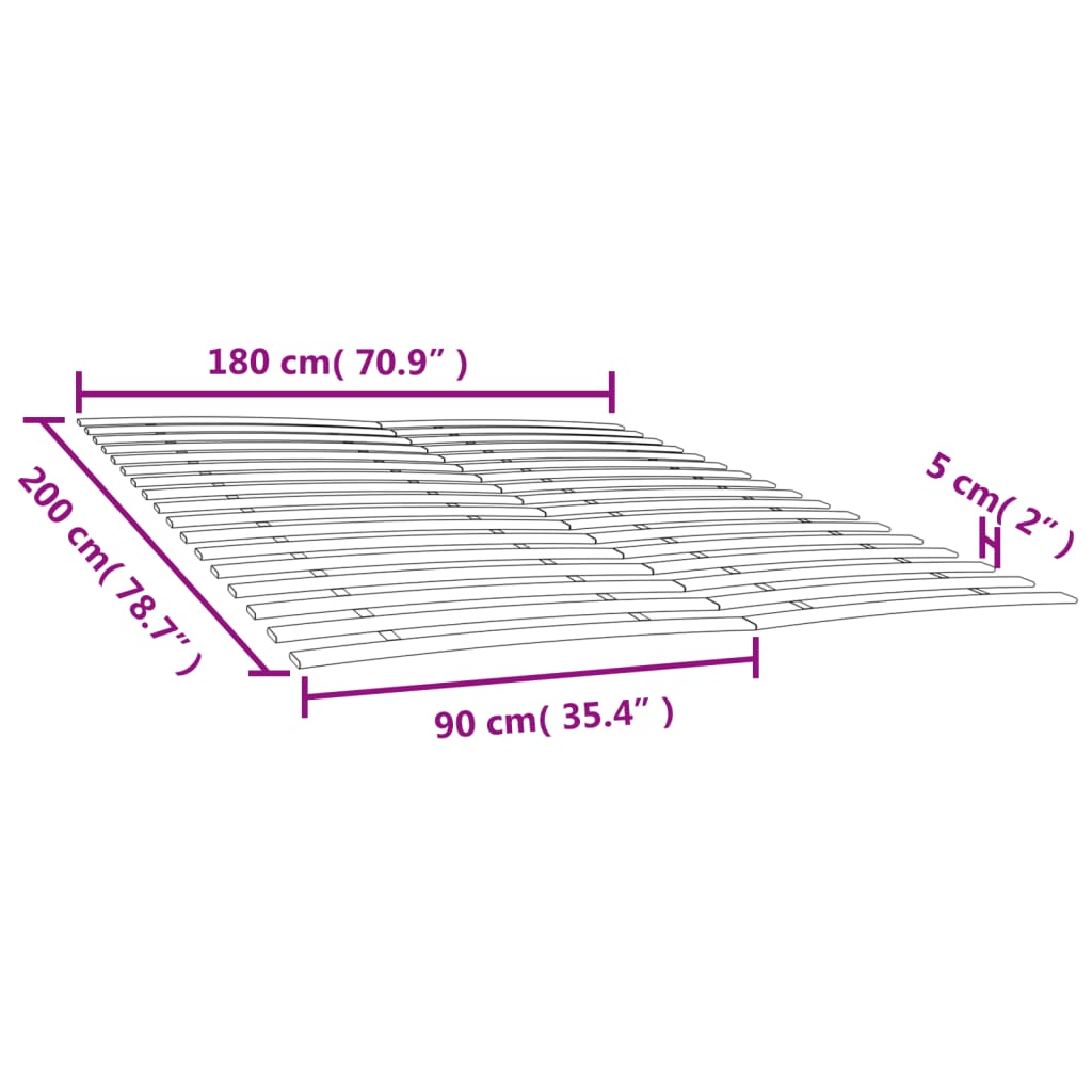 Lattenbodems 2 st met 34 latten 90x200 cm Bedden & bedframes | Creëer jouw Trendy Thuis | Gratis bezorgd & Retour | Trendy.nl