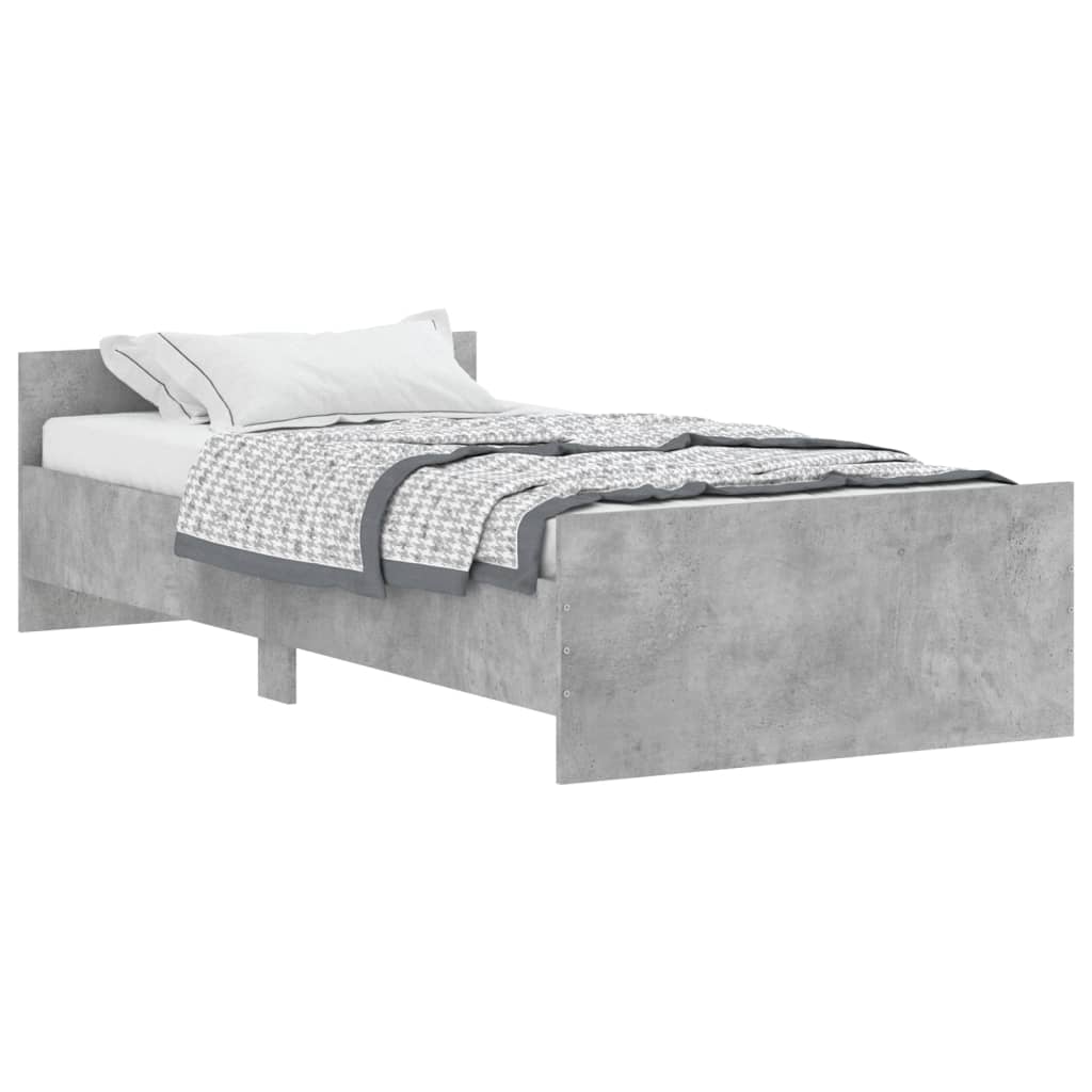 Bedframe bewerkt hout betongrijs 90x190 cm Bedden & bedframes | Creëer jouw Trendy Thuis | Gratis bezorgd & Retour | Trendy.nl