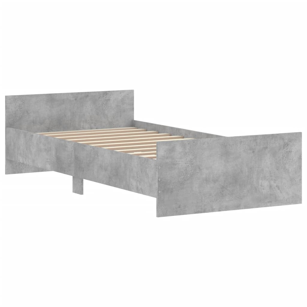 Bedframe bewerkt hout betongrijs 90x190 cm Bedden & bedframes | Creëer jouw Trendy Thuis | Gratis bezorgd & Retour | Trendy.nl