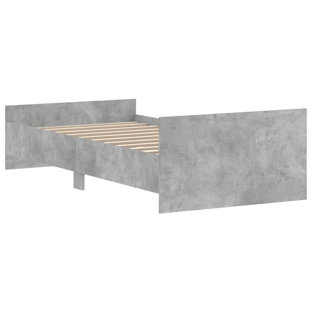 Bedframe bewerkt hout betongrijs 90x190 cm Bedden & bedframes | Creëer jouw Trendy Thuis | Gratis bezorgd & Retour | Trendy.nl