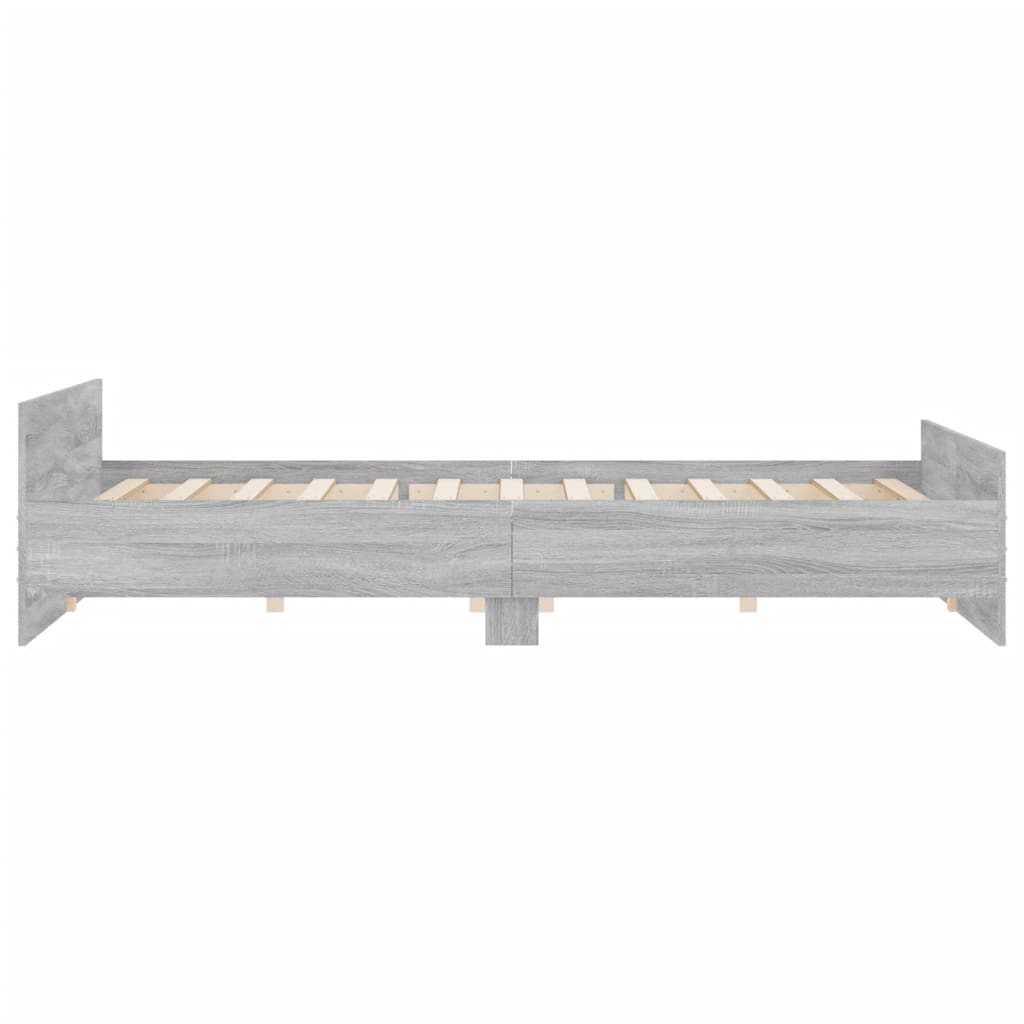 Bedframe met hoofd- en voeteneinde grijs sonoma 200x200 cm Bedden & bedframes | Creëer jouw Trendy Thuis | Gratis bezorgd & Retour | Trendy.nl