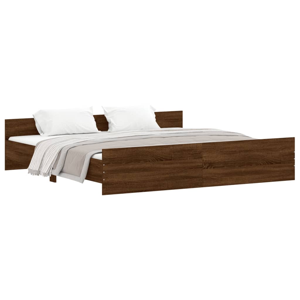 Bedframe hoofd- en voeteneinde bruin eikenkleur 200x200 cm Bedden & bedframes | Creëer jouw Trendy Thuis | Gratis bezorgd & Retour | Trendy.nl