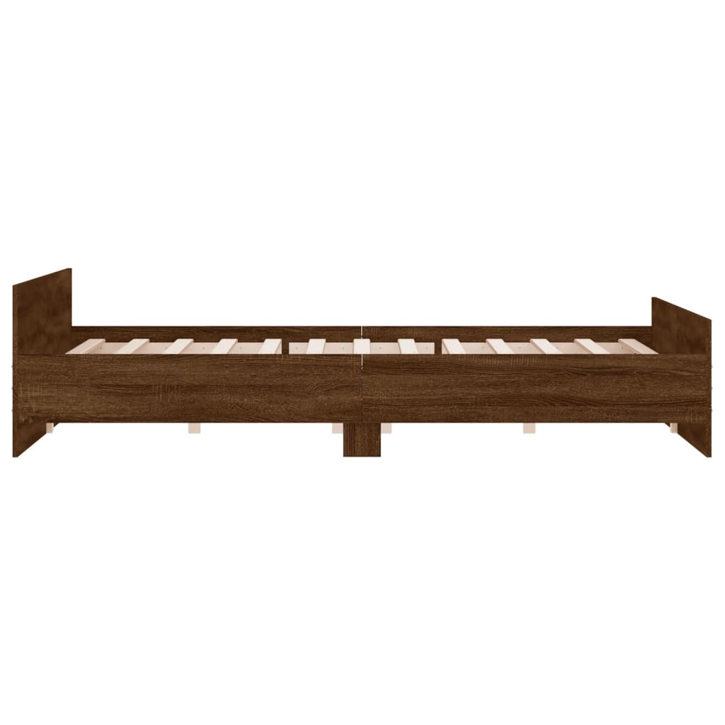 Bedframe hoofd- en voeteneinde bruin eikenkleur 200x200 cm Bedden & bedframes | Creëer jouw Trendy Thuis | Gratis bezorgd & Retour | Trendy.nl