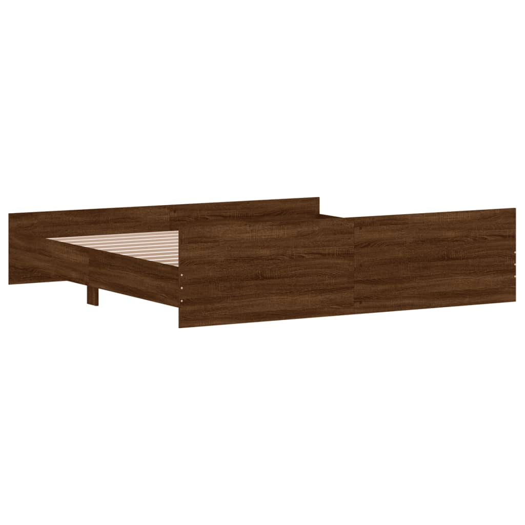 Bedframe hoofd- en voeteneinde bruin eikenkleur 200x200 cm Bedden & bedframes | Creëer jouw Trendy Thuis | Gratis bezorgd & Retour | Trendy.nl