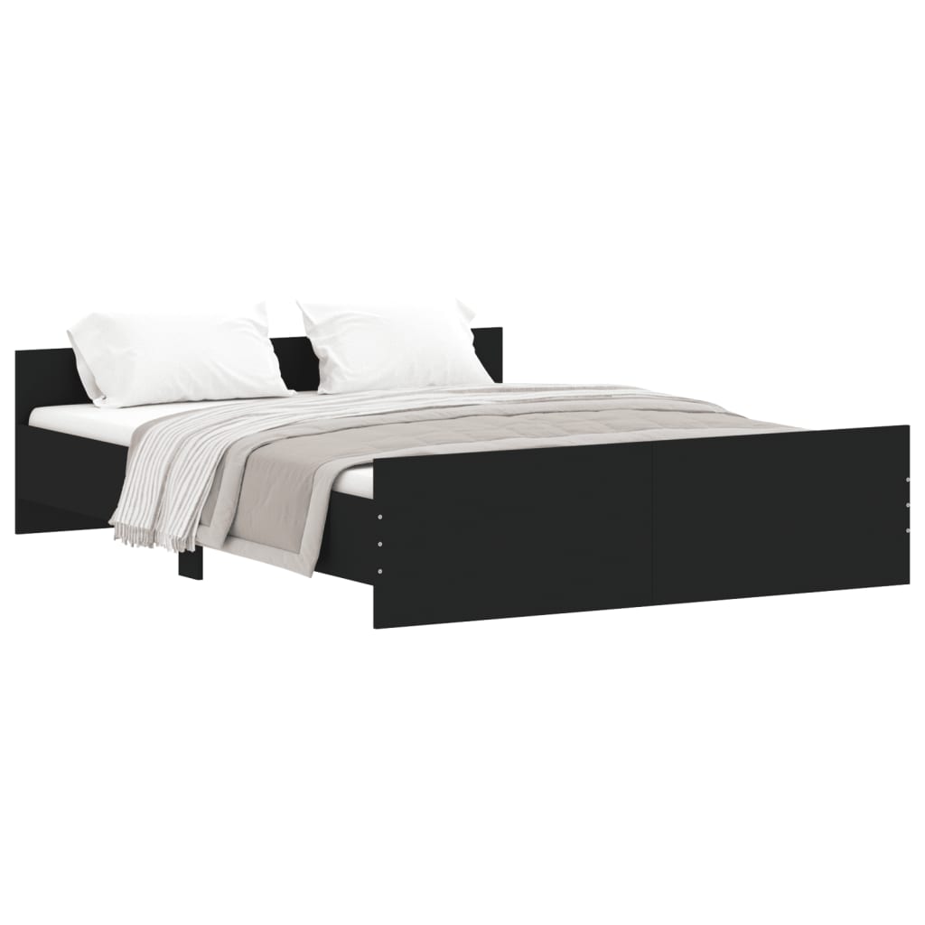 Bedframe met hoofd- en voeteneinde zwart 150x200 cm Bedden & bedframes | Creëer jouw Trendy Thuis | Gratis bezorgd & Retour | Trendy.nl