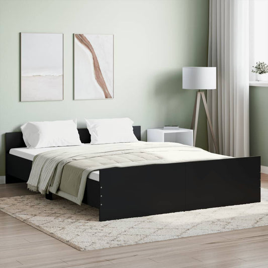 Bedframe met hoofd- en voeteneinde zwart 150x200 cm Bedden & bedframes | Creëer jouw Trendy Thuis | Gratis bezorgd & Retour | Trendy.nl