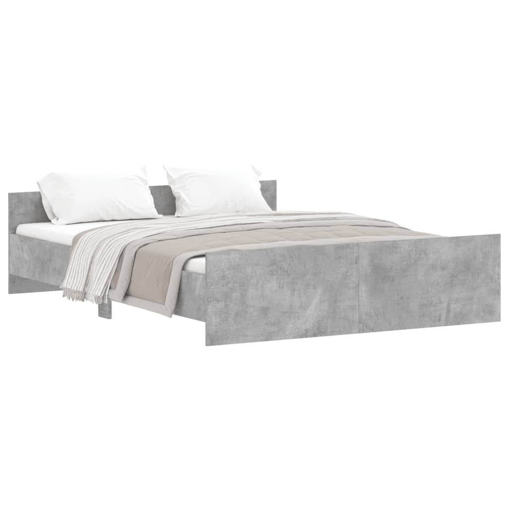 Bedframe met hoofd- en voeteneinde betongrijs 150x200 cm Bedden & bedframes | Creëer jouw Trendy Thuis | Gratis bezorgd & Retour | Trendy.nl