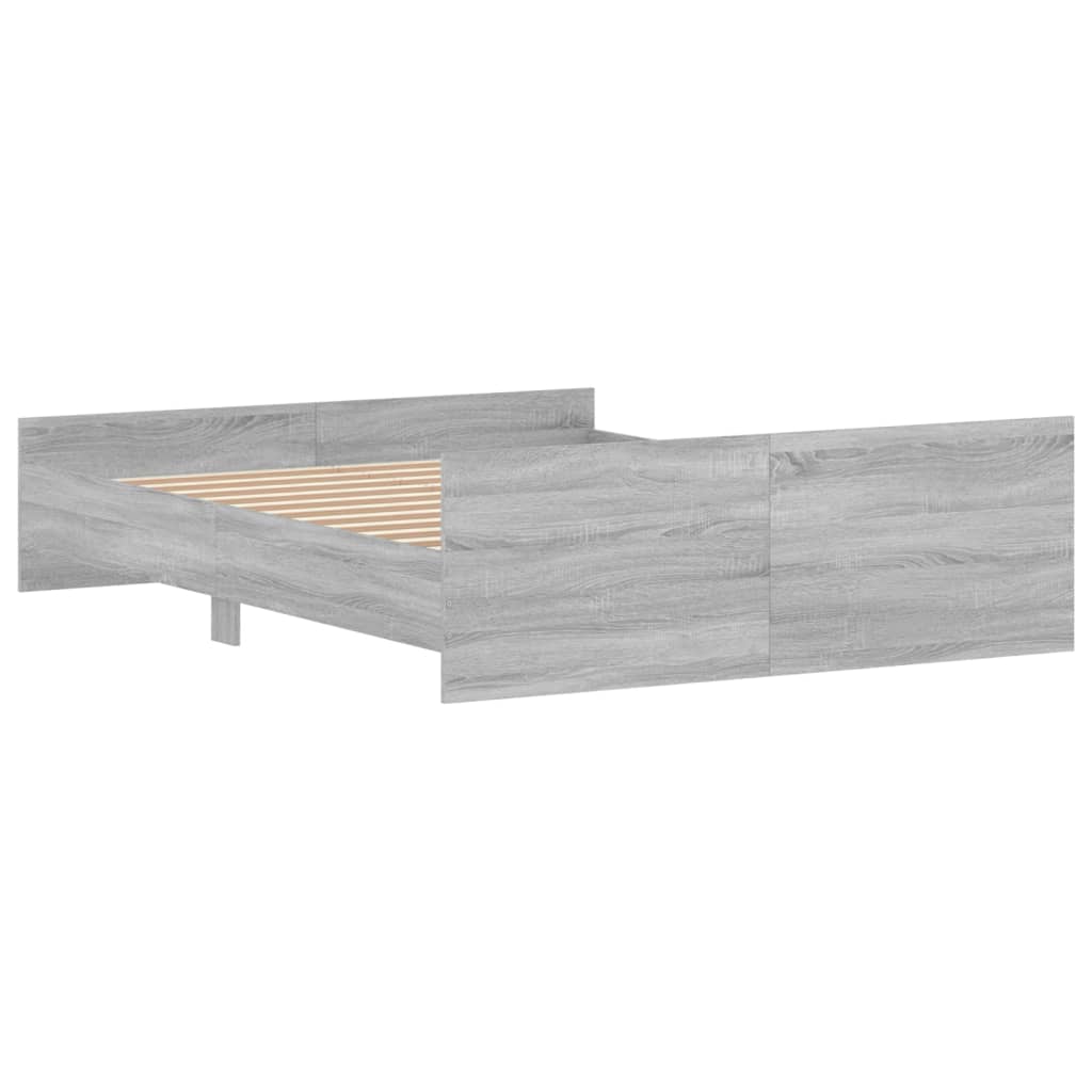 Bedframe met hoofd- en voeteneinde grijs sonoma 150x200 cm Bedden & bedframes | Creëer jouw Trendy Thuis | Gratis bezorgd & Retour | Trendy.nl