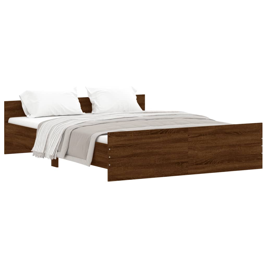 Bedframe hoofd- en voeteneinde bruin eikenkleur 150x200 cm Bedden & bedframes | Creëer jouw Trendy Thuis | Gratis bezorgd & Retour | Trendy.nl