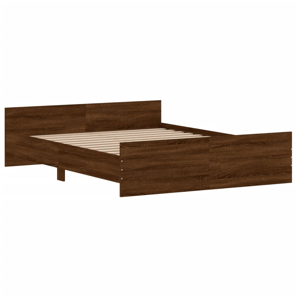 Bedframe hoofd- en voeteneinde bruin eikenkleur 150x200 cm Bedden & bedframes | Creëer jouw Trendy Thuis | Gratis bezorgd & Retour | Trendy.nl