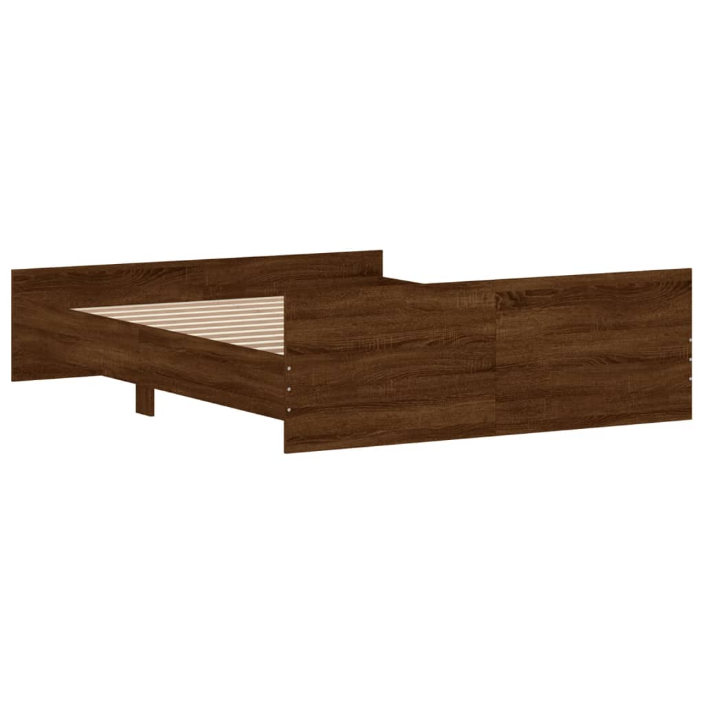 Bedframe hoofd- en voeteneinde bruin eikenkleur 150x200 cm Bedden & bedframes | Creëer jouw Trendy Thuis | Gratis bezorgd & Retour | Trendy.nl