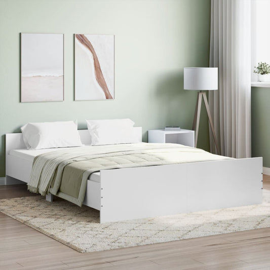 Bedframe met hoofd- en voeteneinde wit 160x200 cm Bedden & bedframes | Creëer jouw Trendy Thuis | Gratis bezorgd & Retour | Trendy.nl