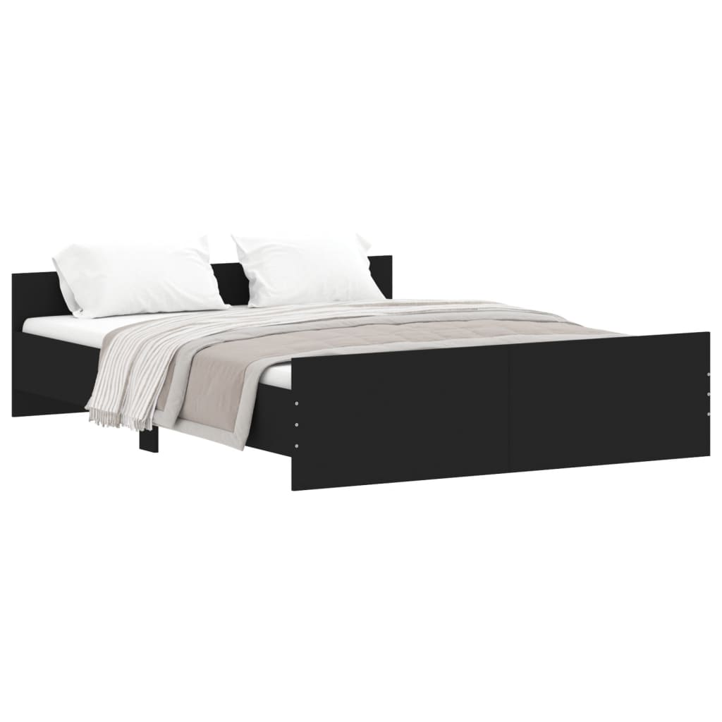 Bedframe met hoofd- en voeteneinde zwart 160x200 cm Bedden & bedframes | Creëer jouw Trendy Thuis | Gratis bezorgd & Retour | Trendy.nl