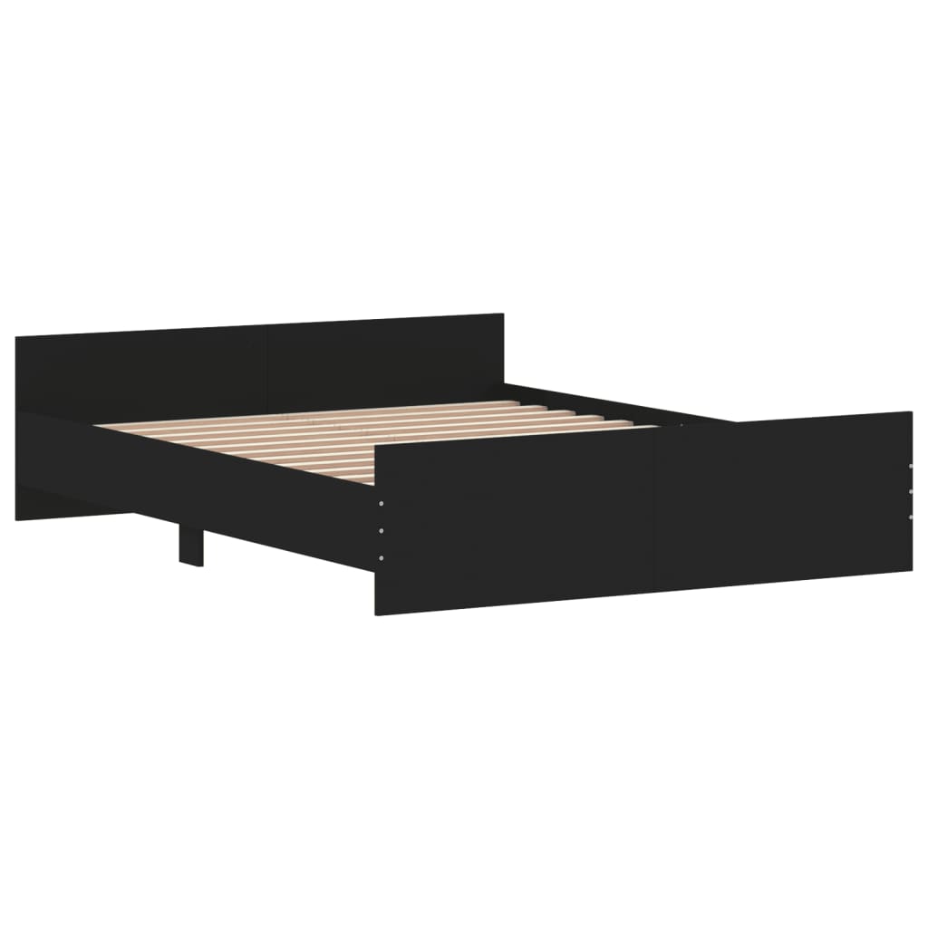 Bedframe met hoofd- en voeteneinde zwart 160x200 cm Bedden & bedframes | Creëer jouw Trendy Thuis | Gratis bezorgd & Retour | Trendy.nl