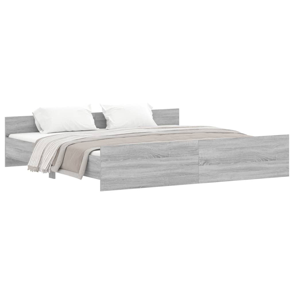 Bedframe met hoofd- en voeteneinde grijs sonoma 180x200 cm Bedden & bedframes | Creëer jouw Trendy Thuis | Gratis bezorgd & Retour | Trendy.nl