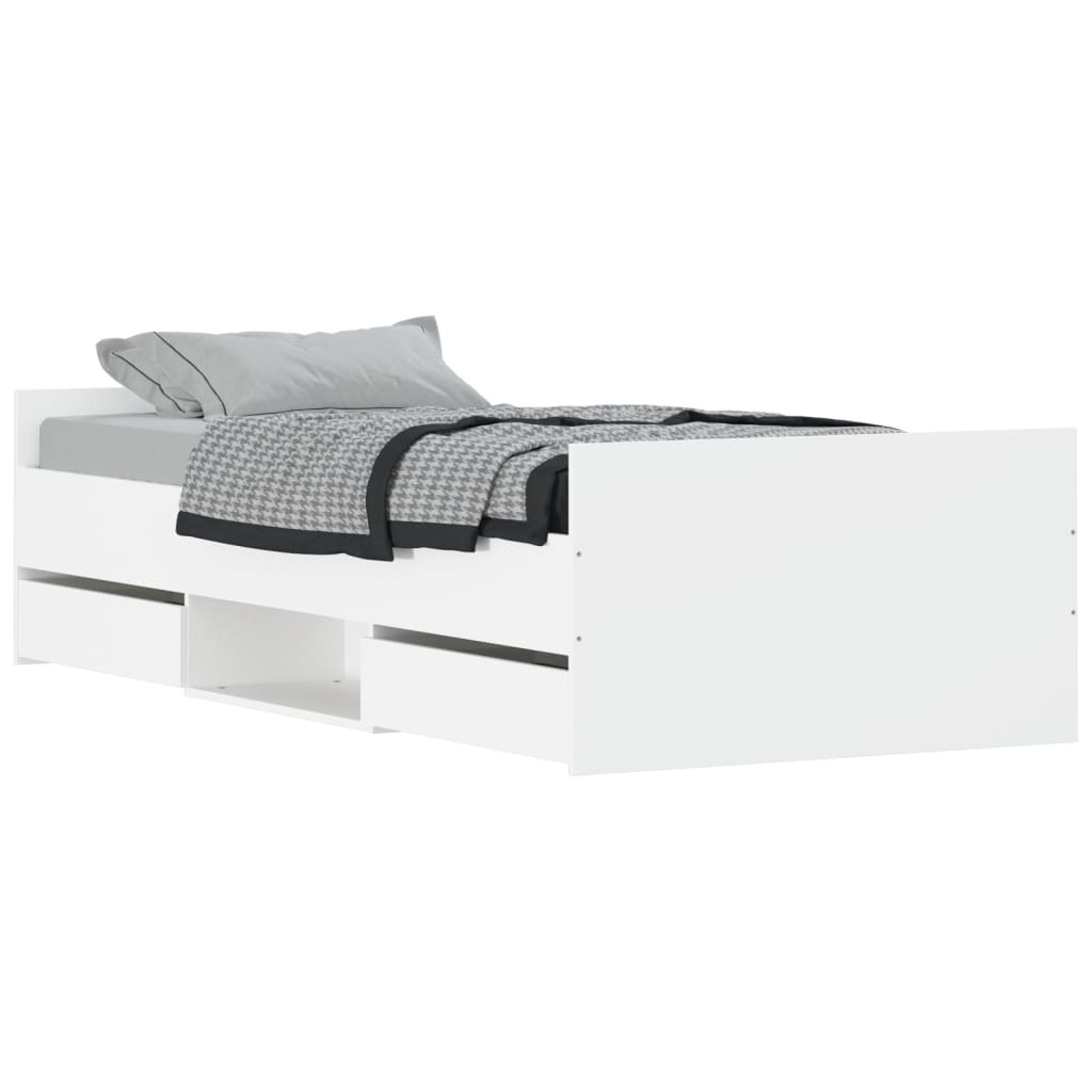 Bedframe met hoofd- en voeteneinde wit 90x190 cm Bedden & bedframes | Creëer jouw Trendy Thuis | Gratis bezorgd & Retour | Trendy.nl