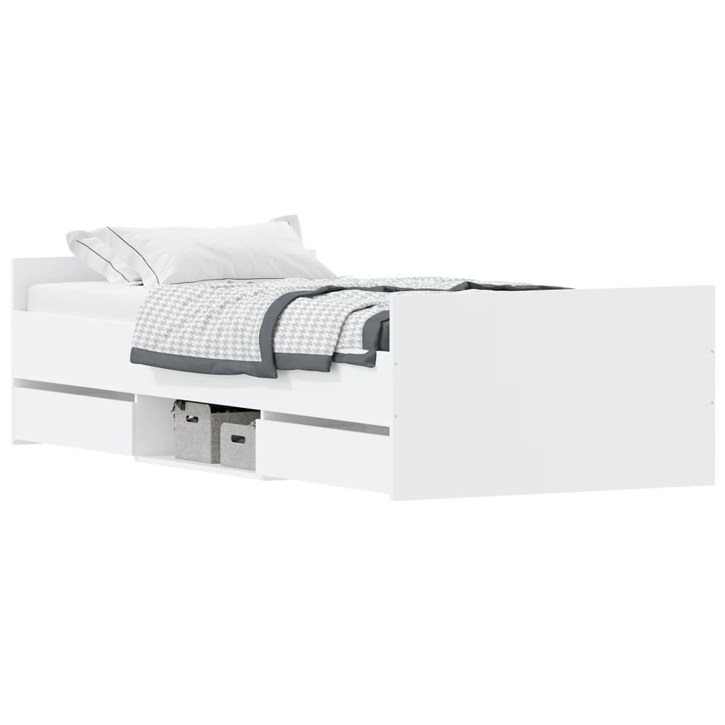 Bedframe met hoofd- en voeteneinde wit 90x190 cm Bedden & bedframes | Creëer jouw Trendy Thuis | Gratis bezorgd & Retour | Trendy.nl