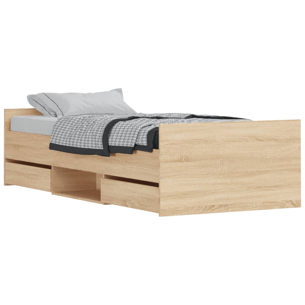 Bedframe met hoofd- en voeteneinde sonoma eikenkleur 90x190 cm Bedden & bedframes | Creëer jouw Trendy Thuis | Gratis bezorgd & Retour | Trendy.nl