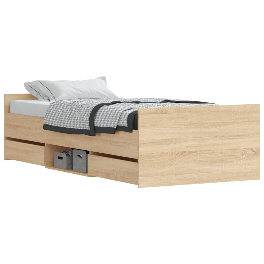 Bedframe met hoofd- en voeteneinde sonoma eikenkleur 90x190 cm Bedden & bedframes | Creëer jouw Trendy Thuis | Gratis bezorgd & Retour | Trendy.nl