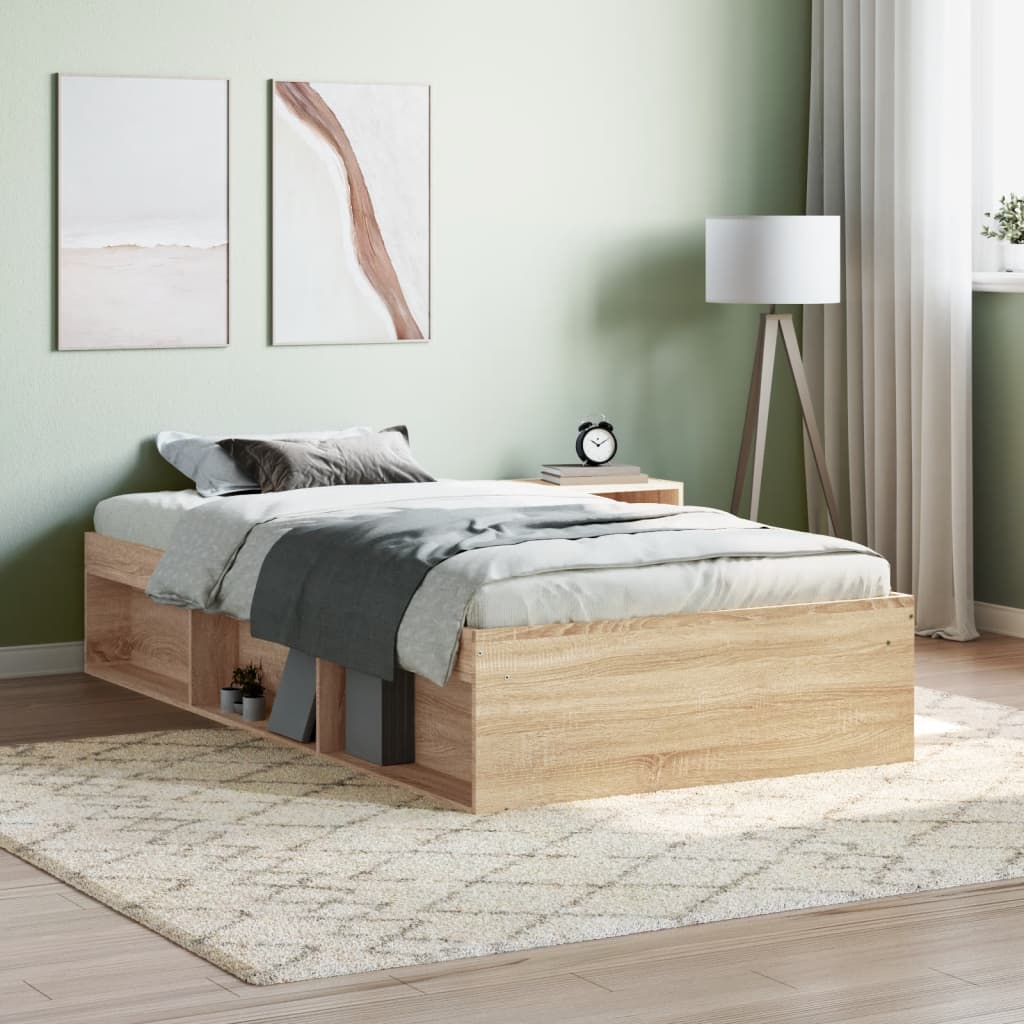 Bedframe sonoma eikenkleurig 90x190 cm Bedden & bedframes | Creëer jouw Trendy Thuis | Gratis bezorgd & Retour | Trendy.nl