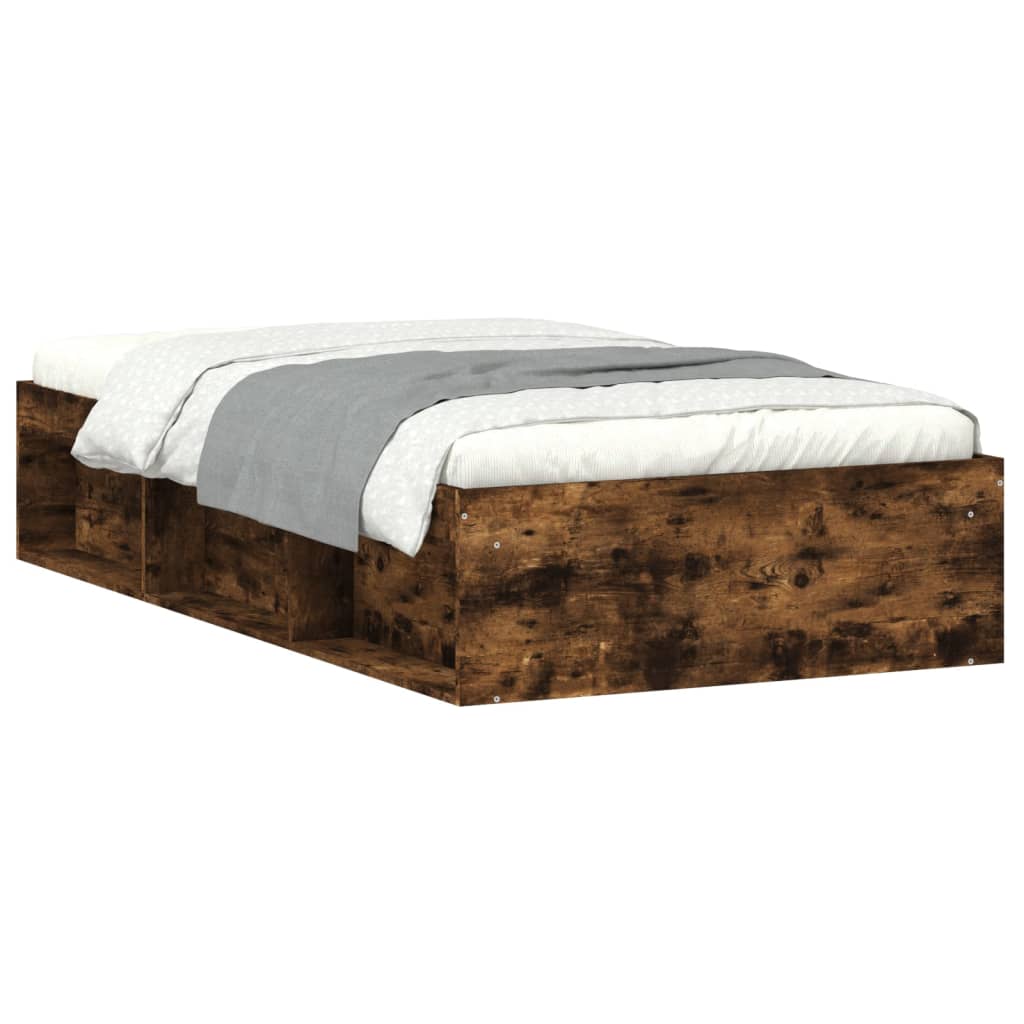 Bedframe gerookt eikenkleurig 90x190 cm Bedden & bedframes | Creëer jouw Trendy Thuis | Gratis bezorgd & Retour | Trendy.nl