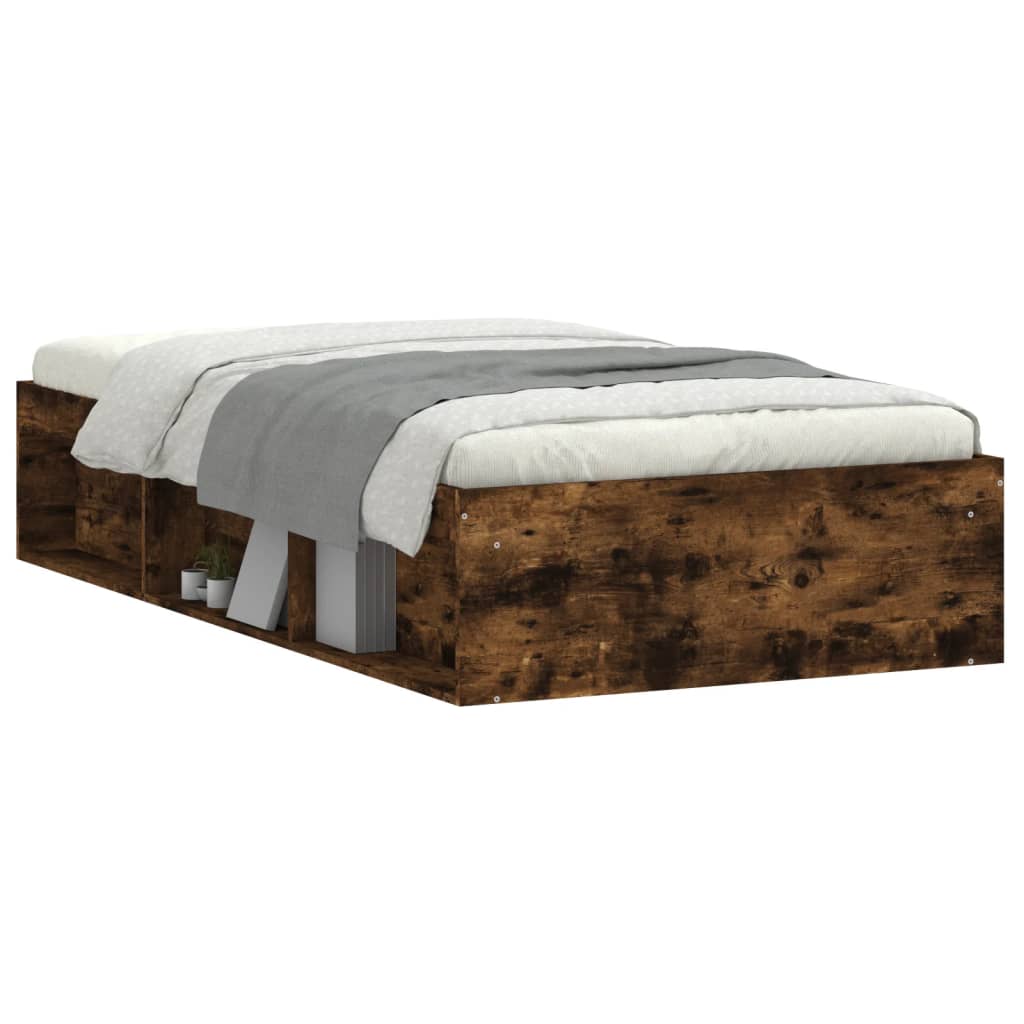 Bedframe gerookt eikenkleurig 90x190 cm Bedden & bedframes | Creëer jouw Trendy Thuis | Gratis bezorgd & Retour | Trendy.nl