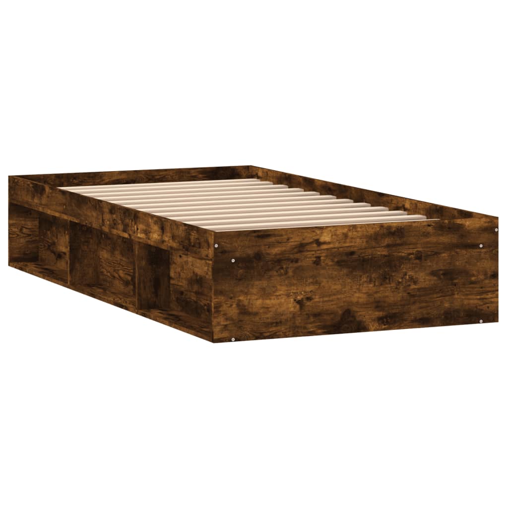 Bedframe gerookt eikenkleurig 90x190 cm Bedden & bedframes | Creëer jouw Trendy Thuis | Gratis bezorgd & Retour | Trendy.nl