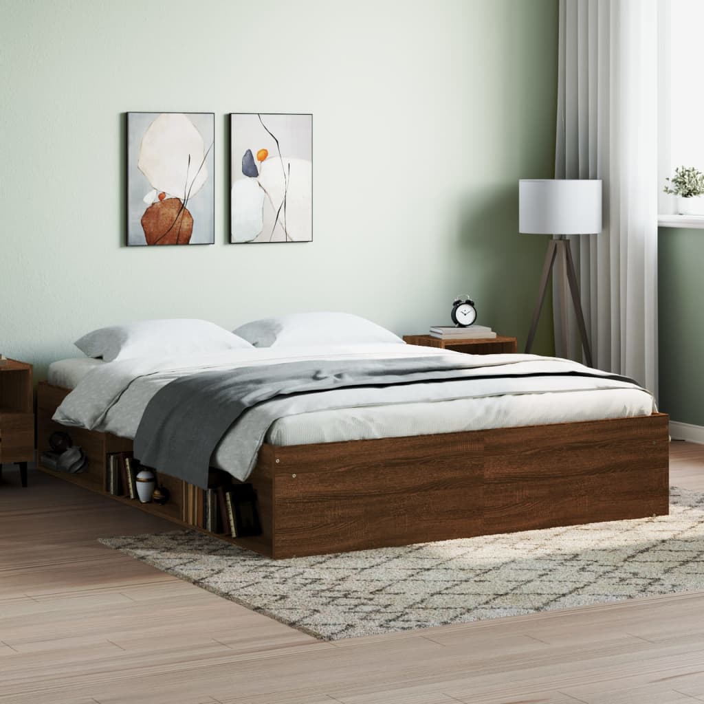 Bedframe bruin eikenkleur 150x200 cm King Size