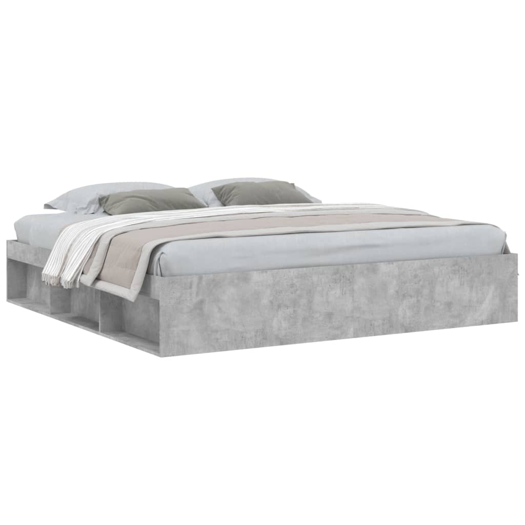 Bedframe betongrijs 200x200 cm Bedden & bedframes | Creëer jouw Trendy Thuis | Gratis bezorgd & Retour | Trendy.nl