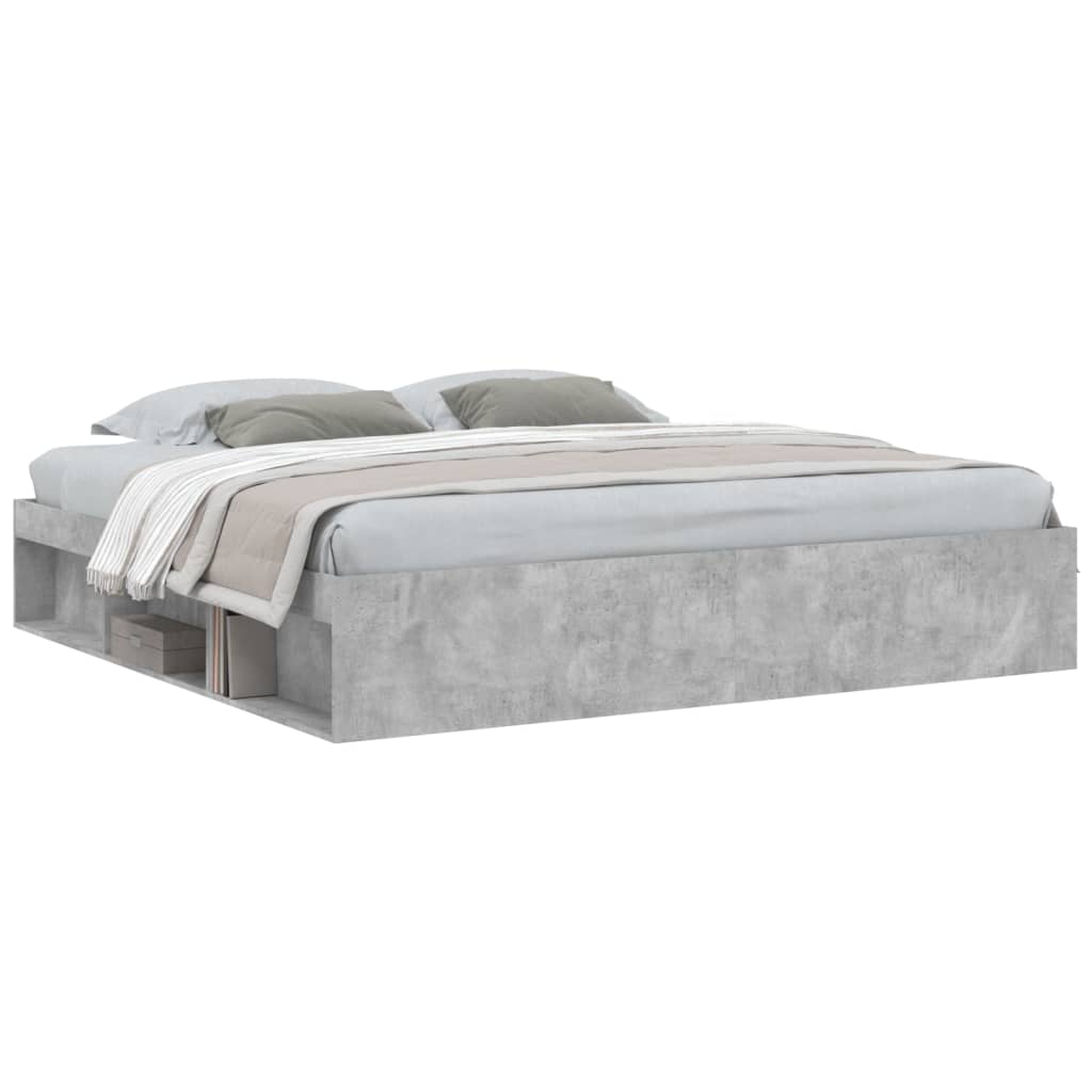 Bedframe betongrijs 200x200 cm Bedden & bedframes | Creëer jouw Trendy Thuis | Gratis bezorgd & Retour | Trendy.nl