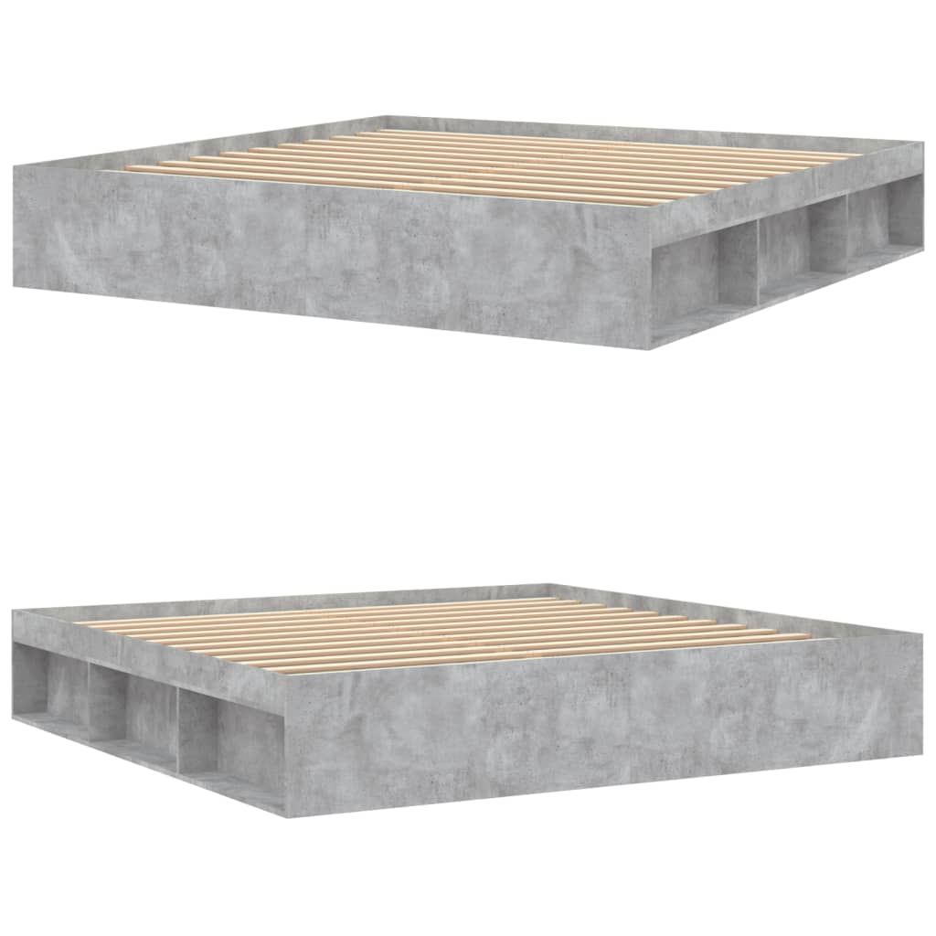 Bedframe betongrijs 200x200 cm Bedden & bedframes | Creëer jouw Trendy Thuis | Gratis bezorgd & Retour | Trendy.nl