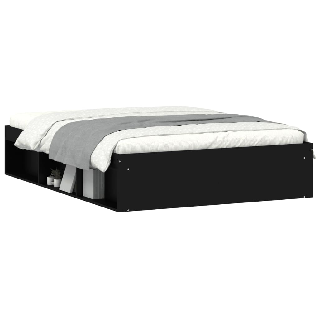 Bedframe zwart 135x190 cm Double