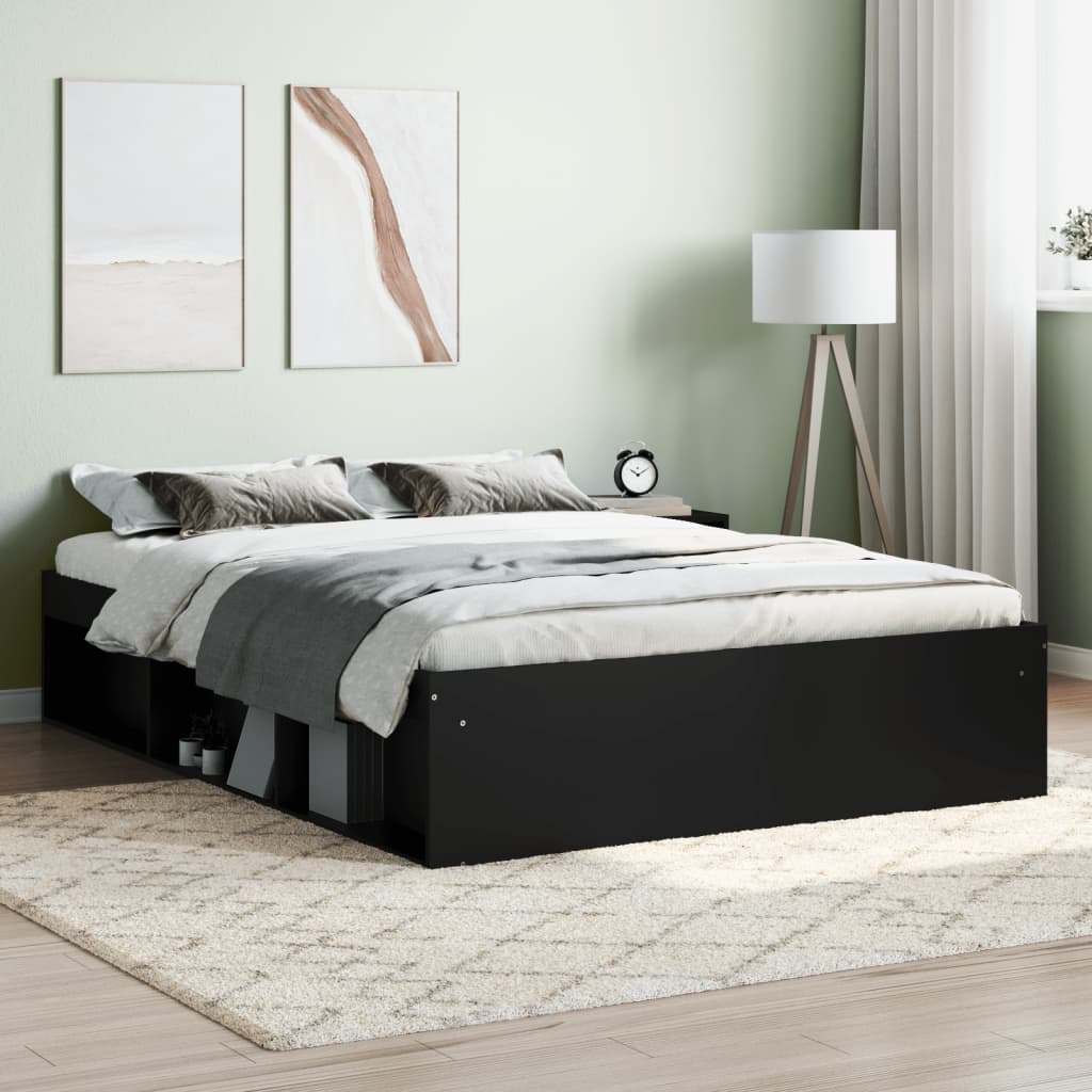 Bedframe zwart 135x190 cm Double