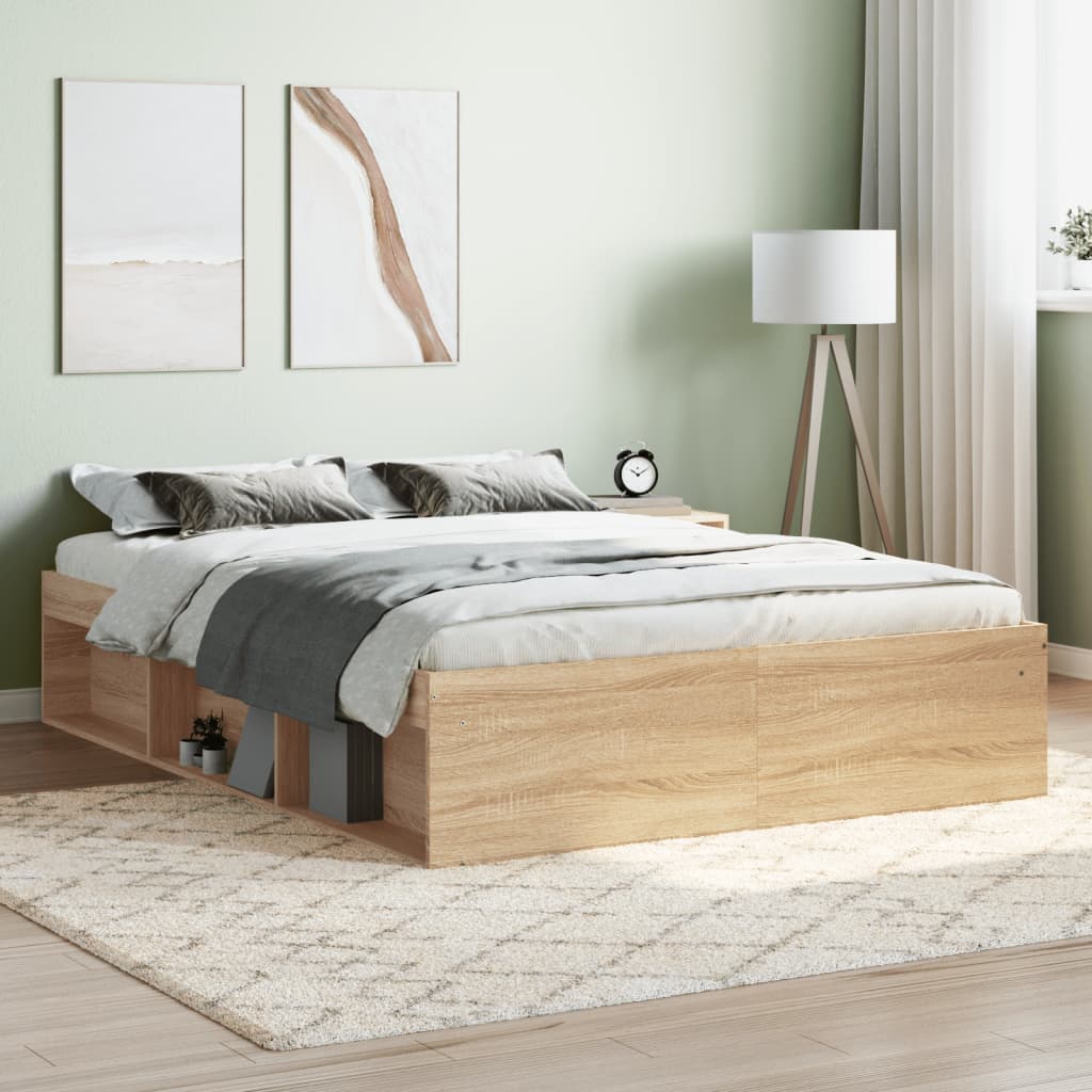 Bedframe sonoma eikenkleurig 135x190 cm Double