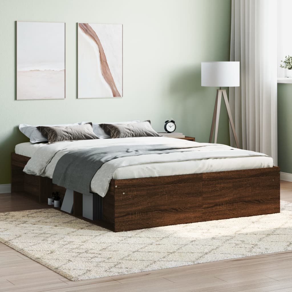 Bedframe bruin eikenkleur 135x190 cm Double