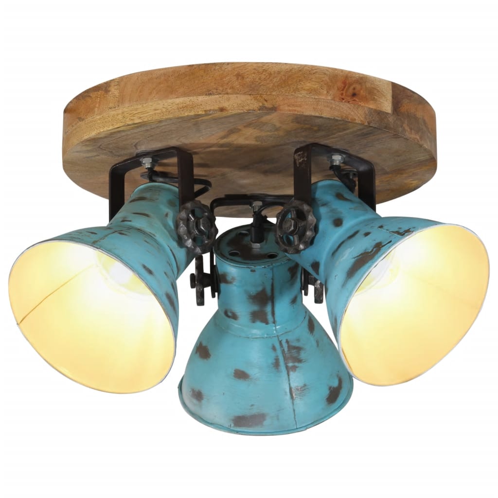 Plafondlamp 25 W E27 35x35x25 cm verweerd blauw