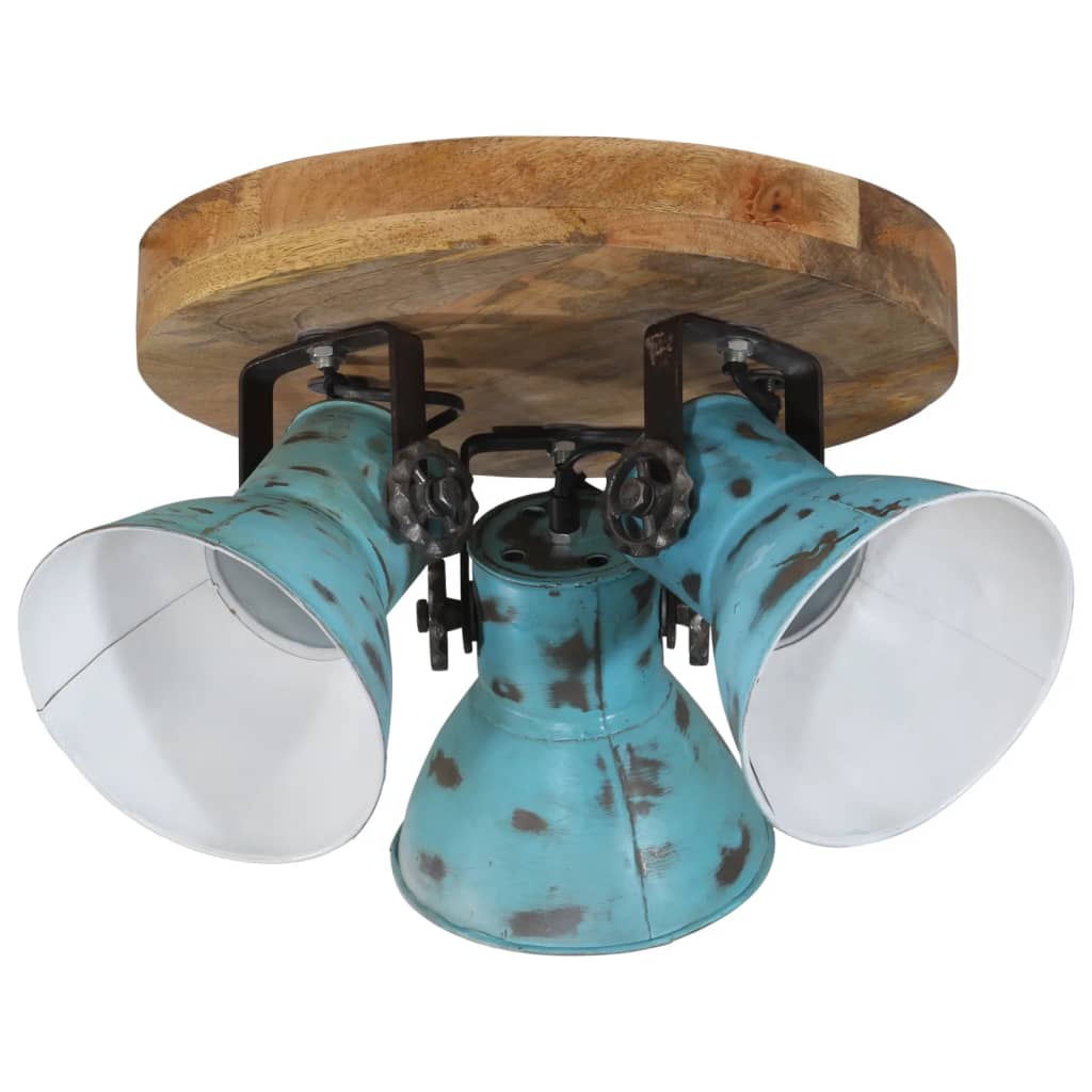 Plafondlamp 25 W E27 35x35x25 cm verweerd blauw